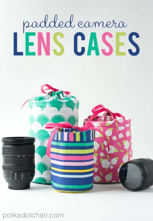 Easy Sewing Projects To Sew For Gifts - DIY Padded Camera Lens Case - Simple Sewing Tutorials and Free Patterns for Making Christmas and Birthday Presents - Cheap Ideas to Make and
