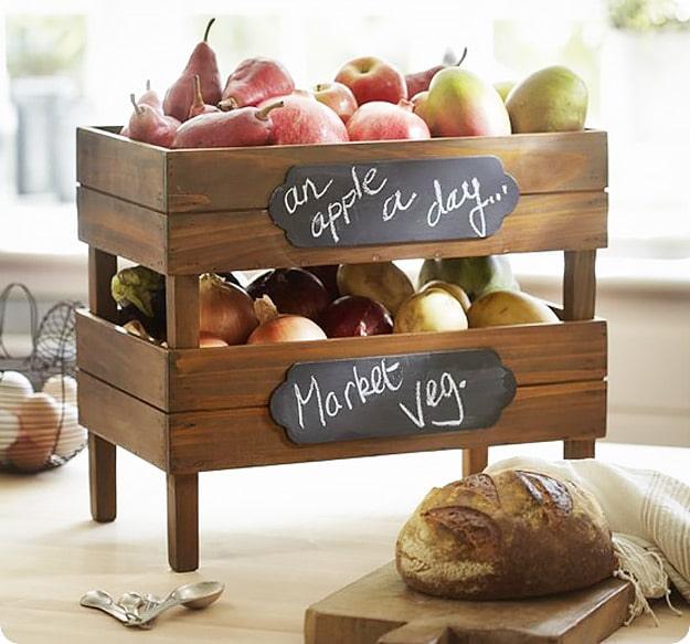 Pottery Barn Stackable Fruit and Vegetable Crates, one worth pinning for later and fun for the family