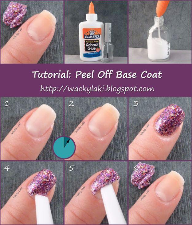 Peel Off Base Coat, an easy DIY manicure technique and a creative nail design anyone can copy and it is easier than it looks