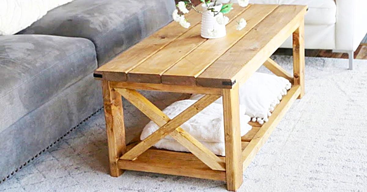 How To Make A $40 Farmhouse Coffee Table