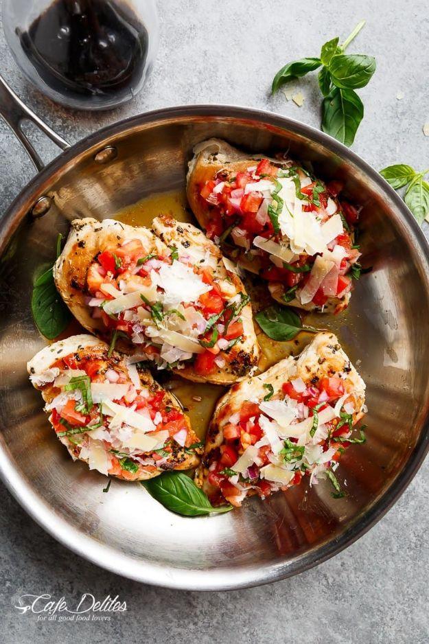 Italian Herb Bruschetta Chicken, simple to make ahead and reheat the next day and something the whole table asks for by name