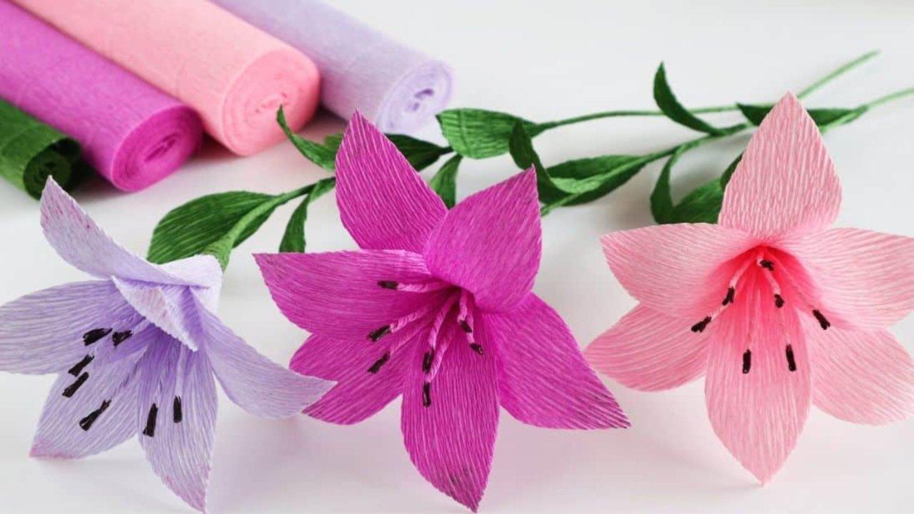 Finished DIY Lily Crepe Paper Flowers, a completed DIY project