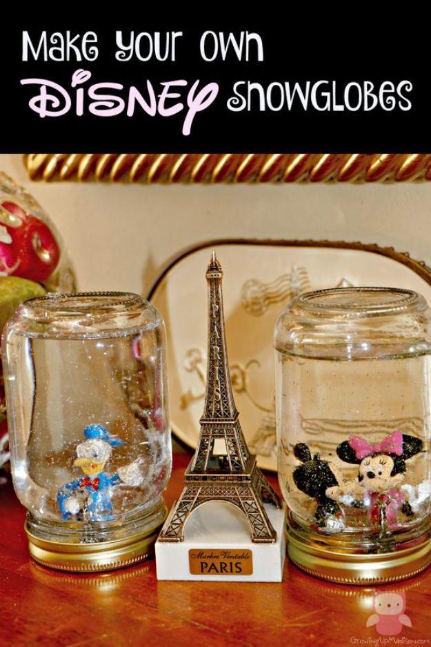 DIY Snow Globe Ideas - DIY Disney Snow Globes - Easy Ideas To Make Snow Globes With Kids - Mason Jar, Picture, Ornament, Waterless Christmas Crafts - Cheap DYI Holiday Gift Ideas