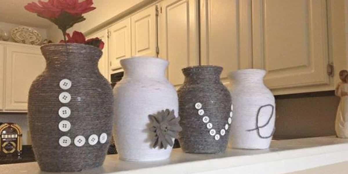 She Buys Dollar Store Vases And Wraps Yarn On Them. The Result Is Stunning (Watch!)