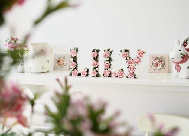 DIY Nursery Decor - Floral Name DIY - Easy Projects to Make for Baby Room - Decorations for Boy and Girl Rooms, Unisex, Minimalist and Modern Nurseries and Rustic, Farmhouse Style