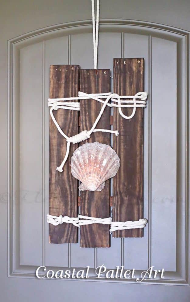 Coastal Pallet Art, an idea worth saving for later and a project that comes together in an afternoon