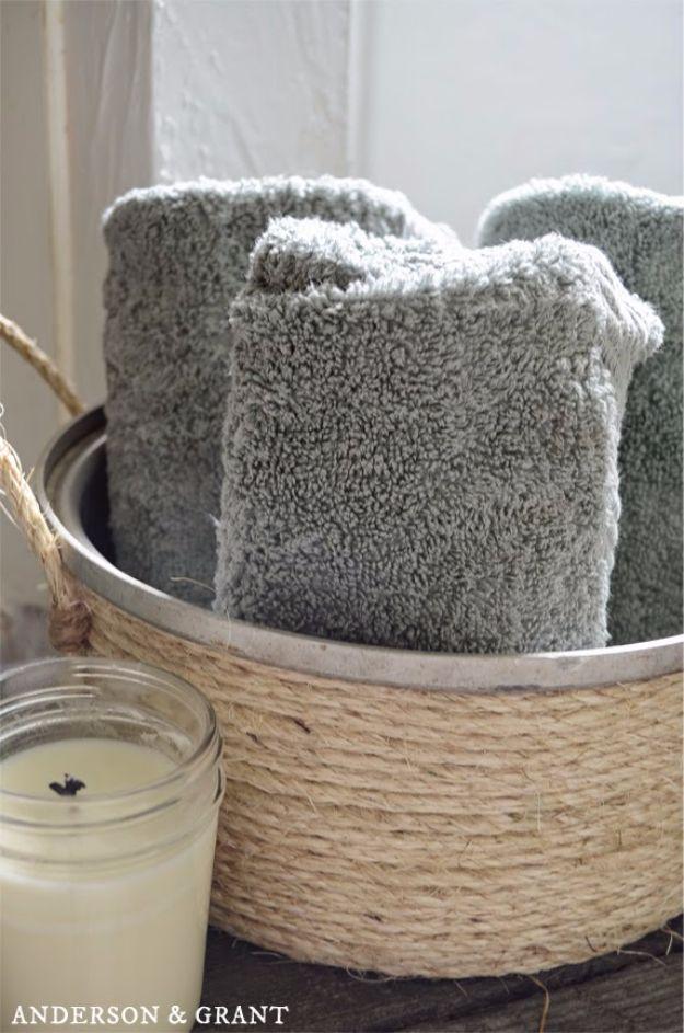 Basket Out of an Old Pot, a smart fix for towels, toiletries or extra supplies and a favorite pick from this roundup