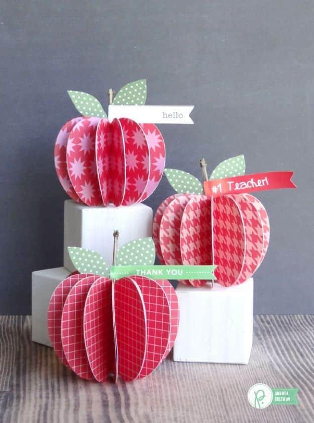Handmade apple project with creative seasonal tutorial and kid-friendly DIY idea, featuring the finished paper apples