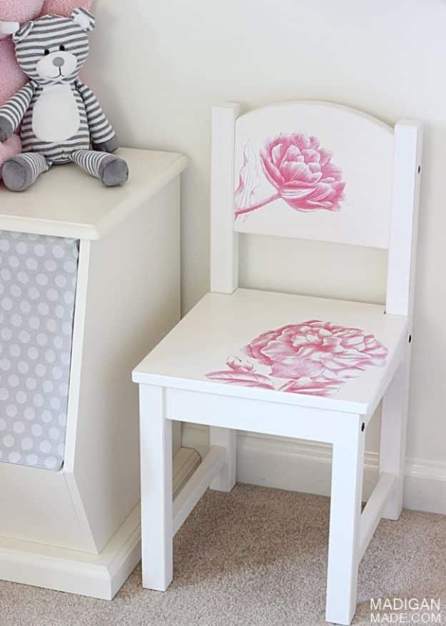 DIY Child's Chair With Photo Transfer Medium, doable even on a tight timeline and an idea worth saving for later