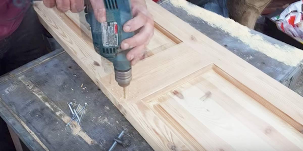 He Takes An Unfinished Wooden Door, Saws Down The Middle And What He Makes Is So Cool!