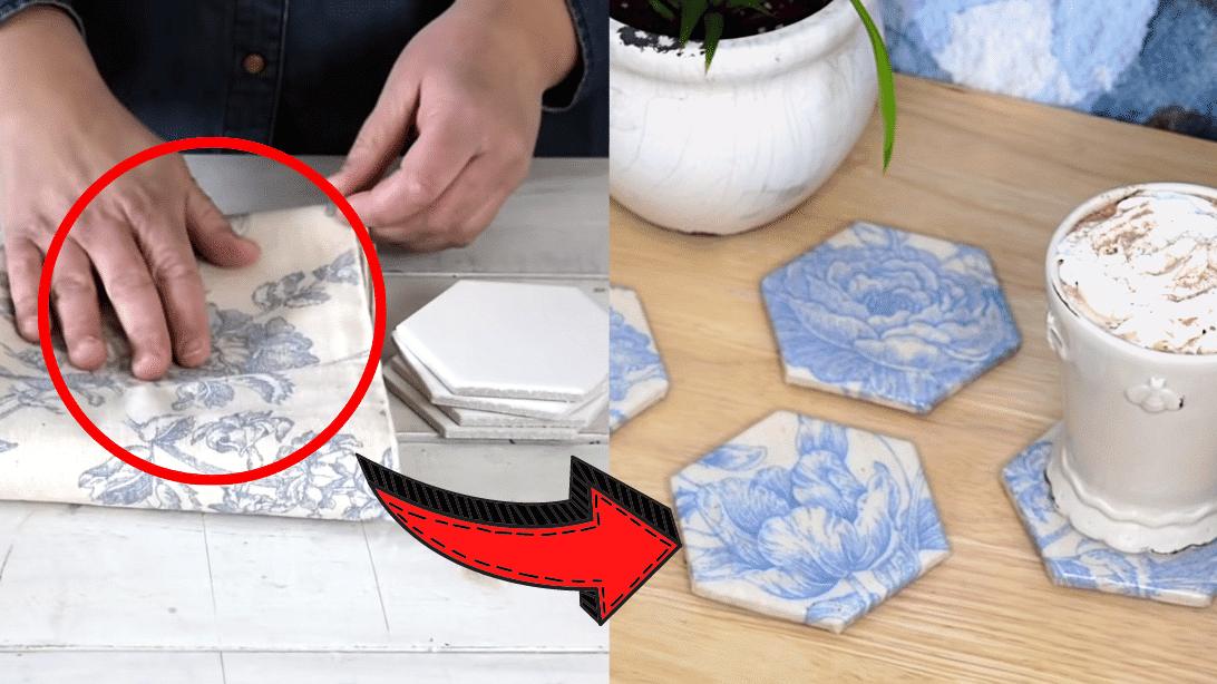 Turn Fabric Scraps and an Old Tile Into a Beautiful Coaster
