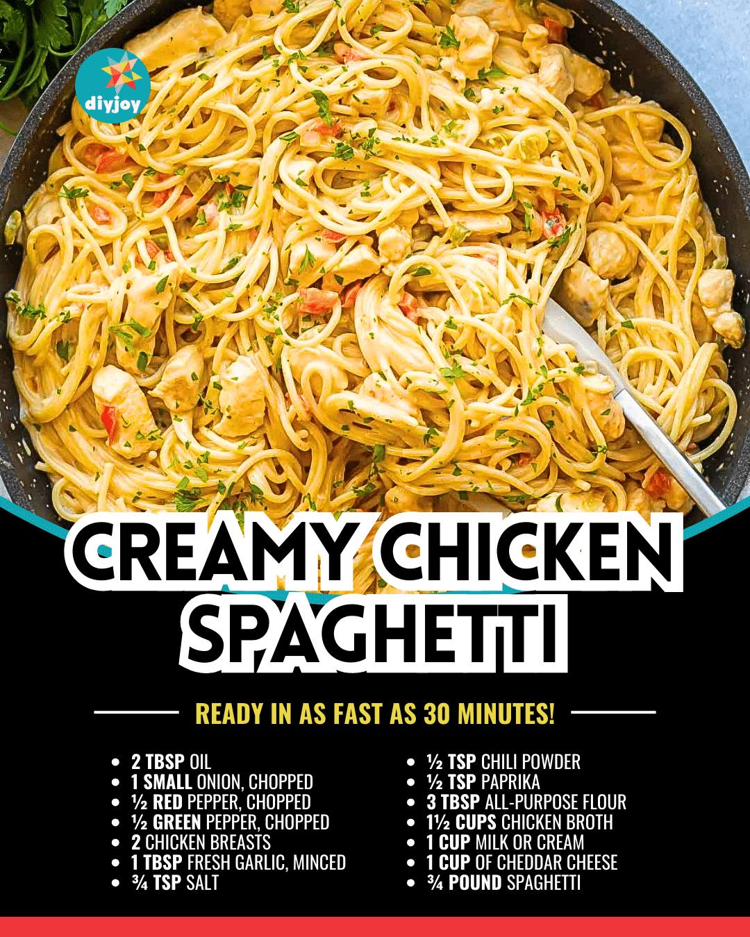 Easy 30-Minute Creamy Chicken Spaghetti Recipe
