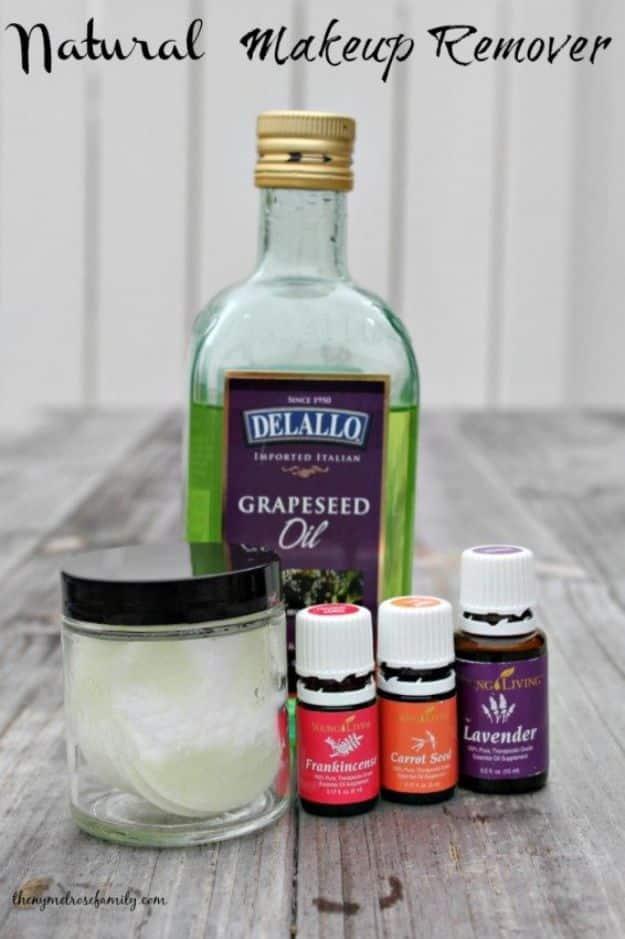 DIY Essential Oil Recipes and Ideas - Natural Makeup Remover - Cool Recipes, Crafts and Home Decor to Make With Essential Oil - Diffuser Projects, Roll On Prodicts for Skin - Recip