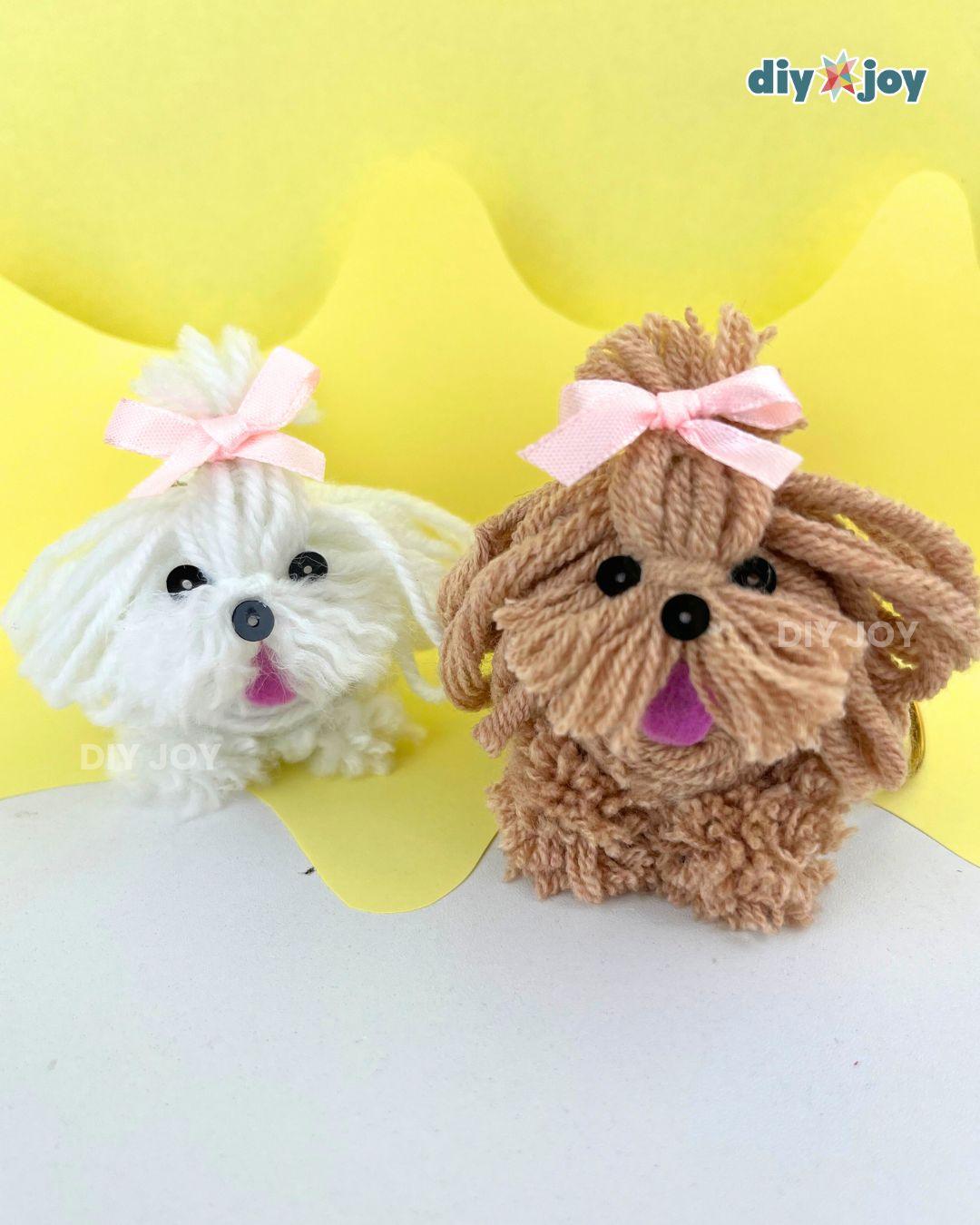 Easy Yarn Dog Keychain — how to make a yarn dog