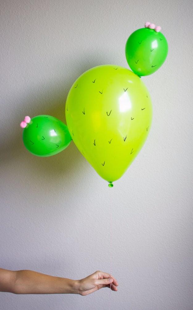 Cactus Balloons, a DIY party decoration, budget friendly for the whole celebration and a fun detail guests will remember
