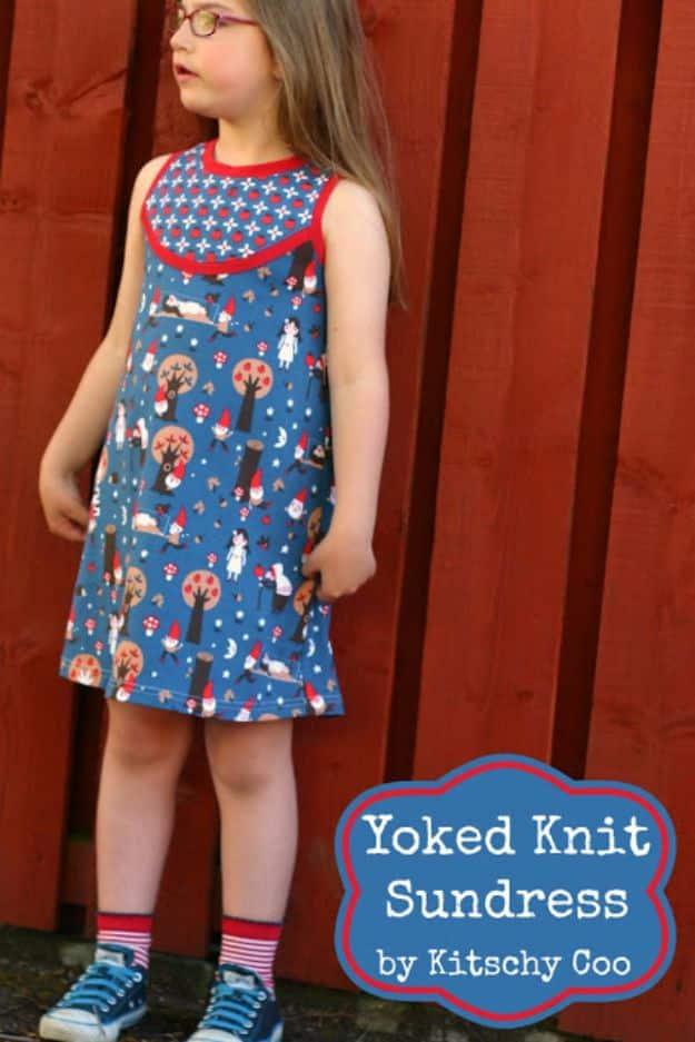 DIY Dresses to Sew for Summer - Yoked Knit Sundress - Best Free Patterns For Dress Ideas - Easy and Cheap Clothes to Make for Women and Teens - Step by Step Sewing Projects - Short