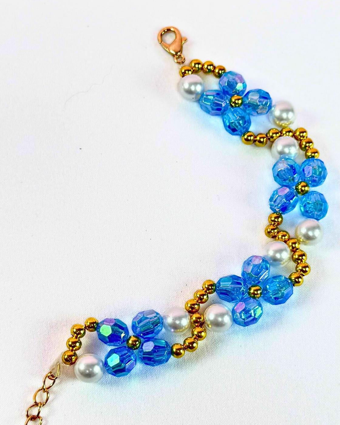Flower Bead Bracelet — simple diy bracelet making with beads