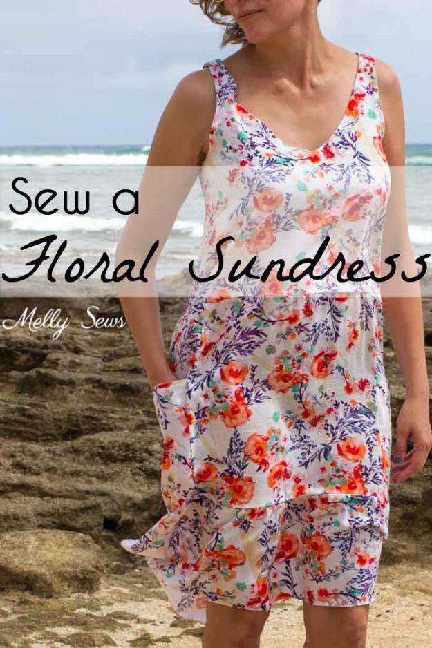 Floral Sundress, a project that comes together in an afternoon and a fun make for using up fabric scraps