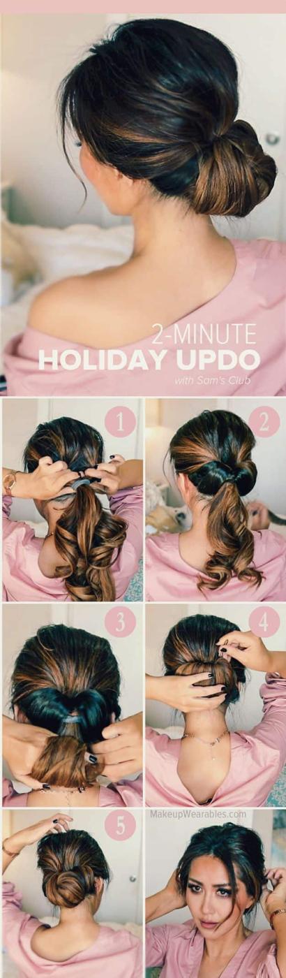 Holiday Hairstyles - Elegant Updo - Cute DIY Hair Styles for Christmas and New Years Eve, Special Occasion - Updos, Braids, Buns, Ponytails, Half Up Half Down Looks #hairstyles