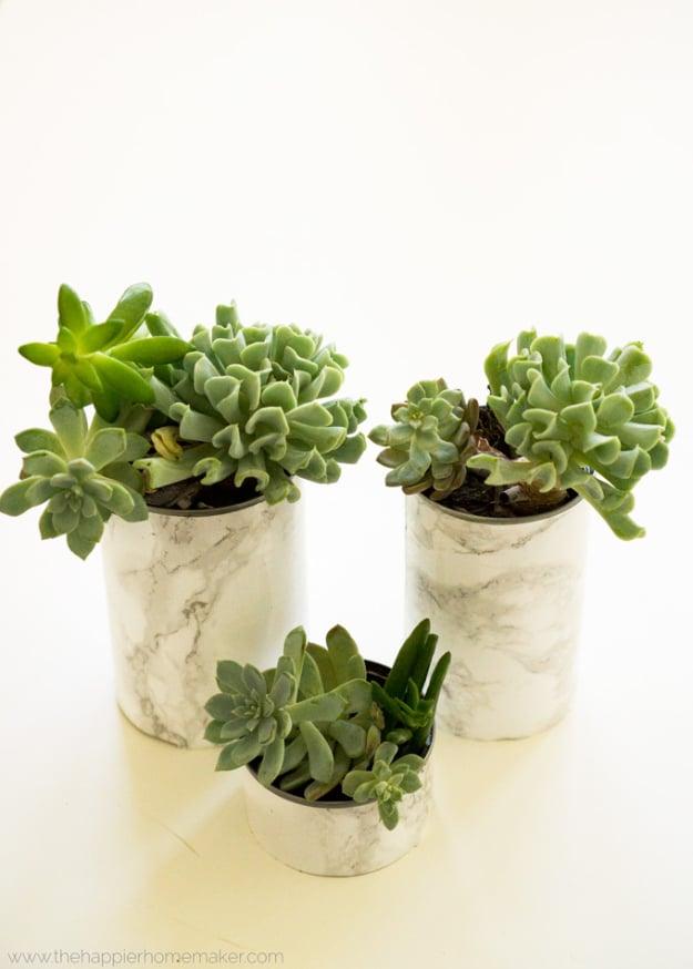 Faux Marble Succulent Planters, a faux marble project worth trying this season and a budget friendly way to update the space