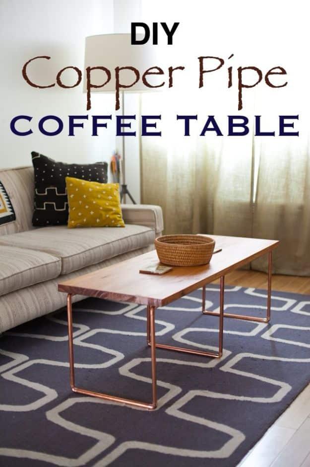 DIY Copper Pipe Coffee Table, a coffee table idea worth trying this season and a budget friendly way to update the space