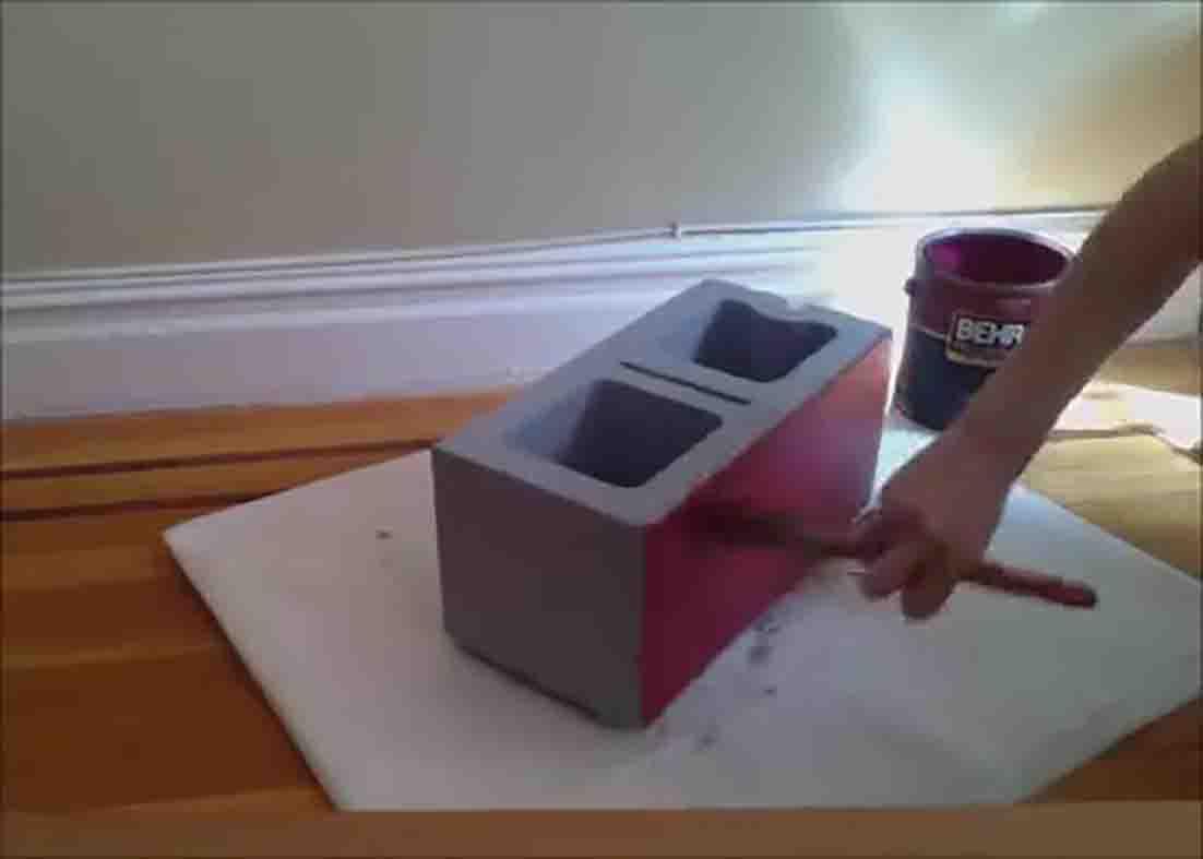 Painting the cinder blocks