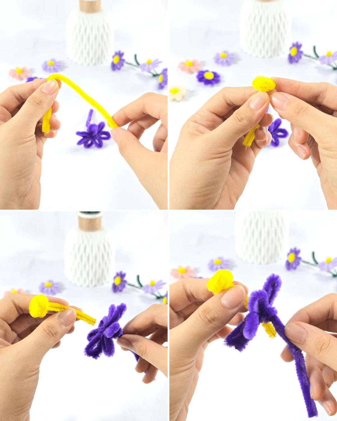 Homemade Pipe Cleaner Flowers Daisies — simple pipe cleaner daisy