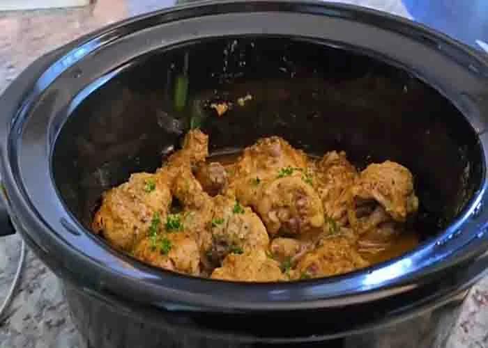 Garnishing the cowboy butter chicken