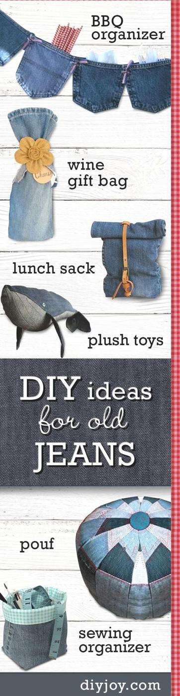 Denim Crafts for Olds Jeans - DIY Ideas With Denim - Sewing Projects and No sew Ideas