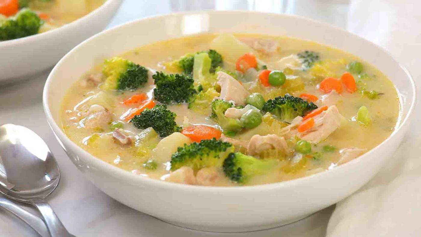 Creamy Chicken Soup With Vegetables