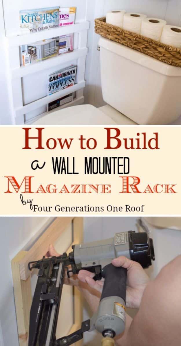 Bathroom DIY Magazine Rack, a smart fix for towels, toiletries or extra supplies and a favorite pick from this roundup