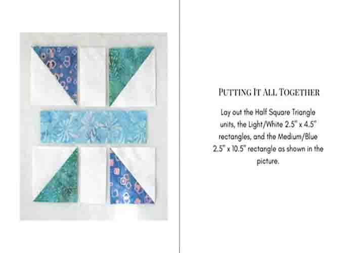 Assembling the diamond panes quilt block