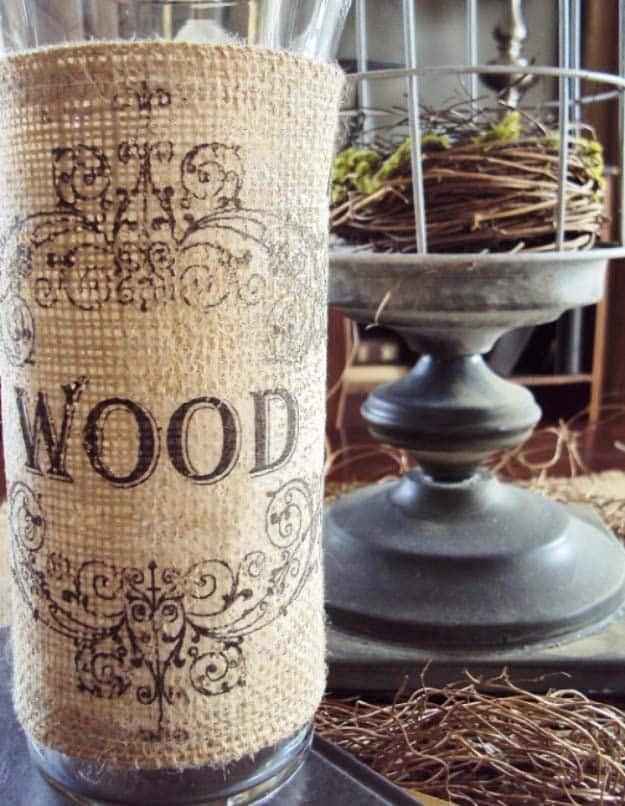 DIY Projects with Burlap and Creative Burlap Crafts for Home Decor, Gifts and More | Easy Burlap Vase Project