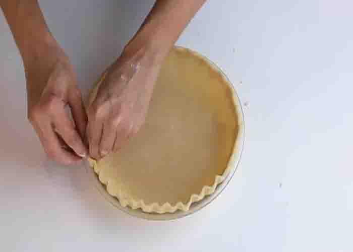 Making the pie crust for the brownie pie recipe