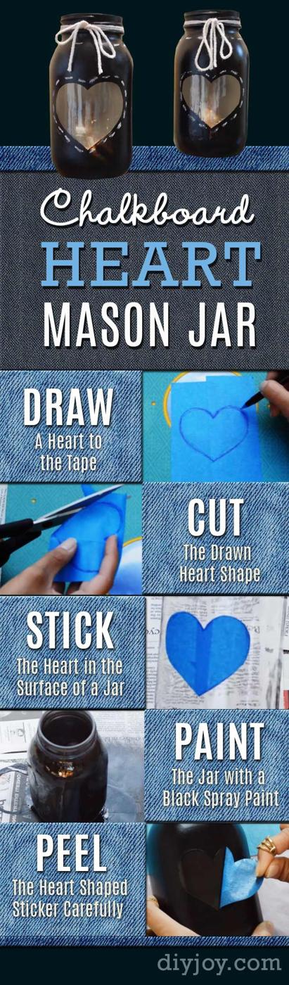 Chalkboard Heart Candlelight Mason Jar, a project worth repeating for gifts and an idea worth trying this season