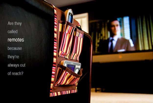 Sofa Remote Caddy, a budget wedding present, easy to scale up for a whole batch and a keepsake worth handing down