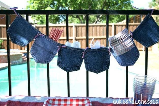 Easy DIY Party Ideas | Upcyclng Ideas for Old Jeans | DIY Garland for Entertaining | DIY Projects & Crafts by Sueeye #sewingideas #denim #upcycling