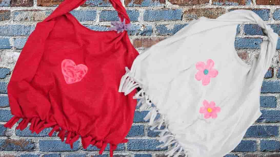 No-Sew DIY Tote Bag Using Old T-Shirt Tutorial