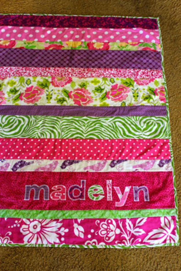 Easy Strip Quilt, a beginner quilt idea, simple enough for a first try and a satisfying finish for not much work