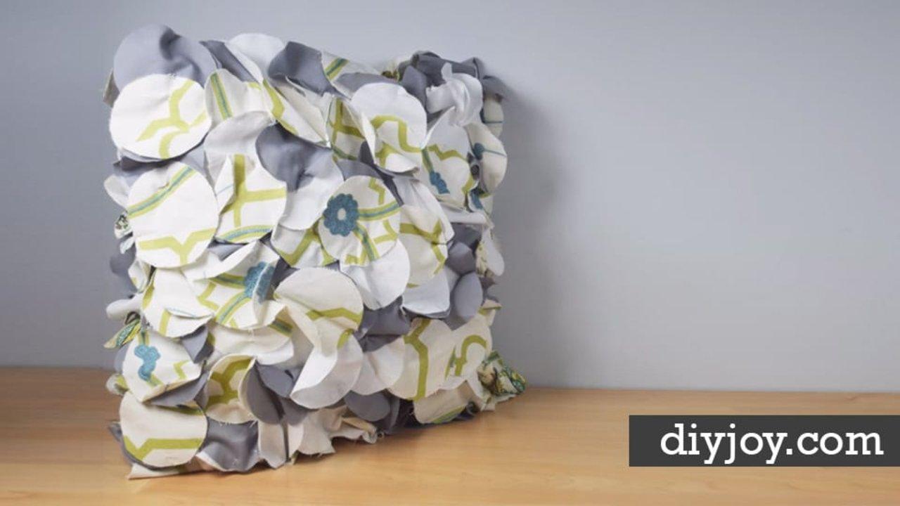 Crafty Throw Pillow Made From Fabric Scraps