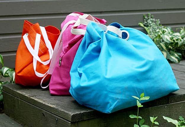 Easy DIY Projects for College Students - DIY Tote Bag Sewing Tutorial - DIY Projects & Crafts by Sueeye #diy #quickcrafts #crafts #easycraftss