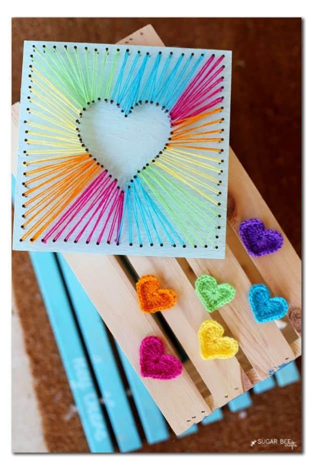 Heart String Art, an easy way to make a gift feel more personal and better than a store bought version