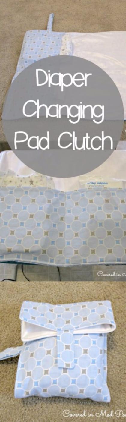 Diaper Changing Pad Clutch, a DIY baby gift, a sweet handmade gift idea and a project worth repeating