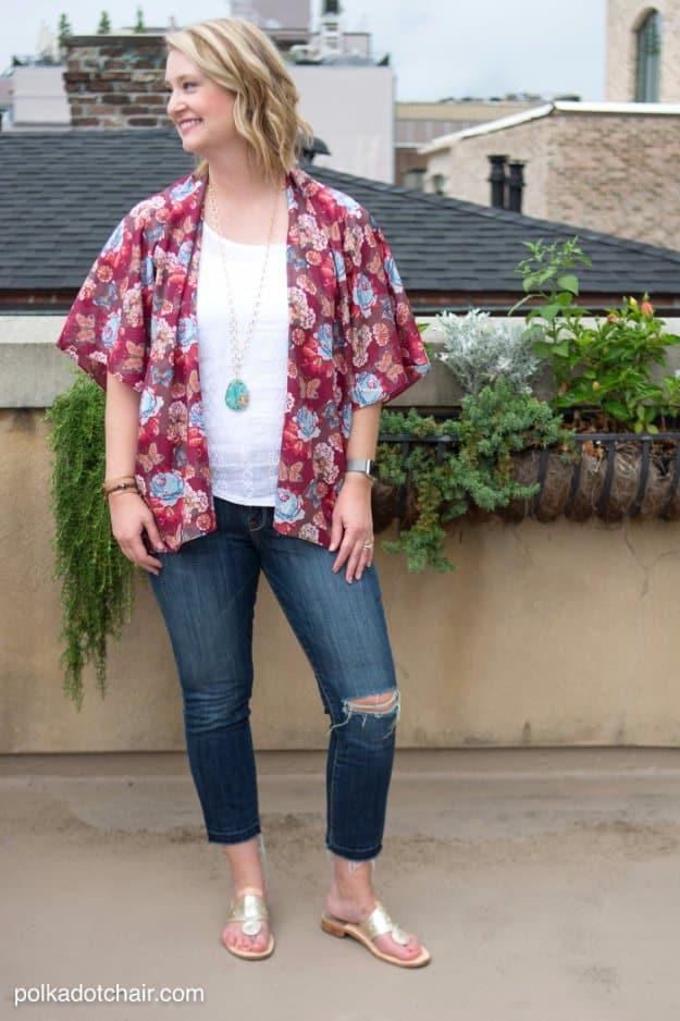 DIY Sewing Gift Ideas for Adults and Kids, Teens, Women, Men and Baby - Kimono Top - Cute and Easy DIY Sewing Projects Make Awesome Presents for Mom, Dad, Husband, Boyfriend, Child