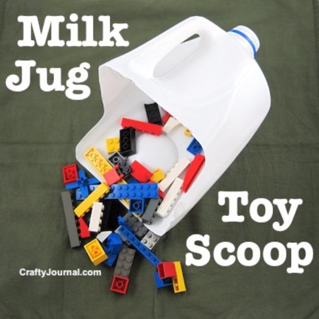 Milk Jug Toy Scoop, quick to explain to anyone else in the house and a fix that makes the whole routine less annoying