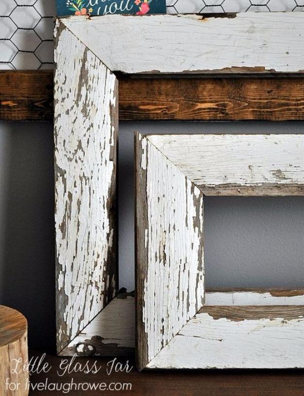 DIY Farmhouse Frames, a charming reclaimed touch, and a detail that makes a plain shelf feel finished