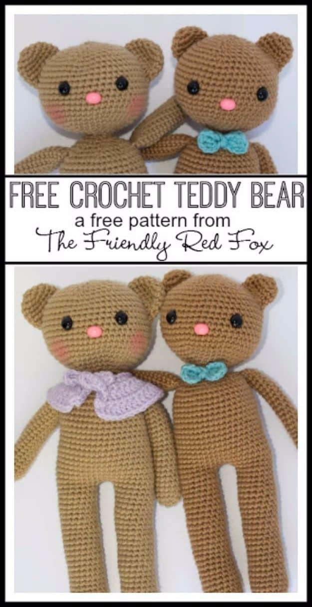 Free Amigurumi Patterns For Beginners and Pros - Friendly Bears - Easy Amigurimi Tutorials With Step by Step Instructions - Learn How To Crochet Cute Amigurimi Animals, Doll, Mobil