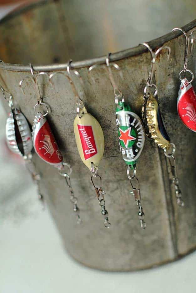 DIY Gifts For Men Pinterest | Cool Cheap DIY Stocking Stuffers for Him | | Soda Bottle Cap Fishing Lures | Homemade gifts for husband, Boyfriend, Dad, Father, Brother | DIY gifts f