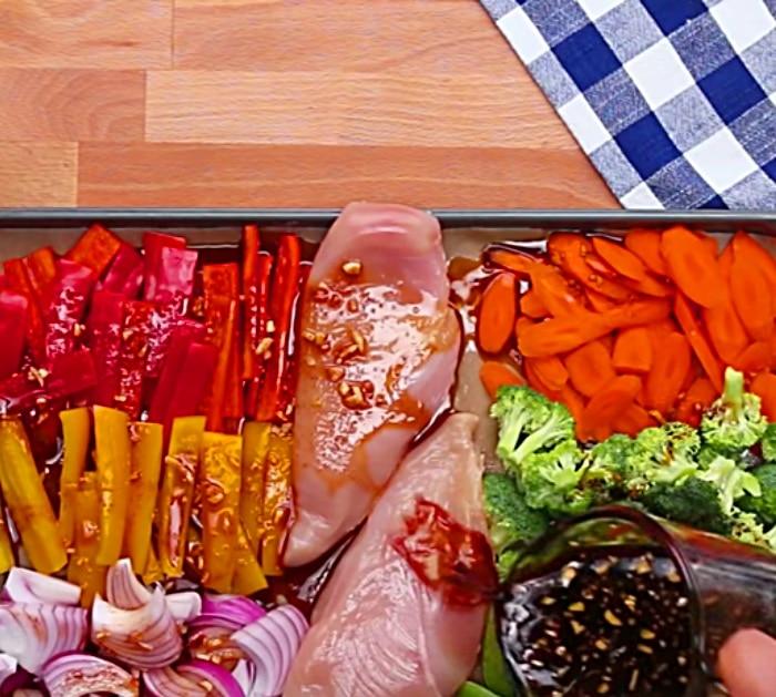 Make a sheet pan meal prep of chicken teriyaki or Chipotle Lime Sauce Homemade