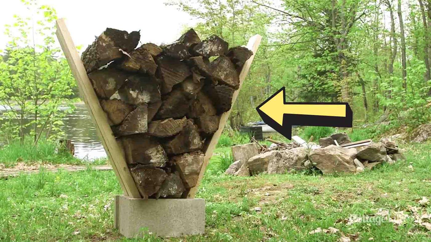 DIY Cinder Block Firewood Holder